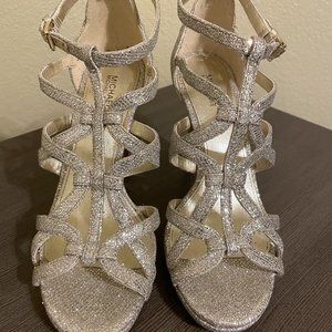 Michael Kors Sandra Platform Strappy Stiletto Sandals, Champagne